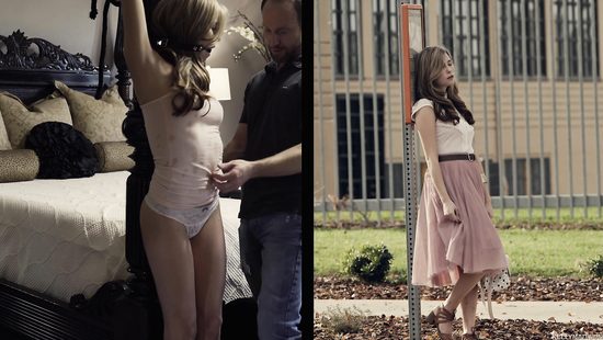 Молодая блондинка торопится на свидание, не догадываясь что её жестко трахнут