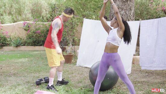 Olivia Jayy - MILF Workout Teases Pervy Neighbor