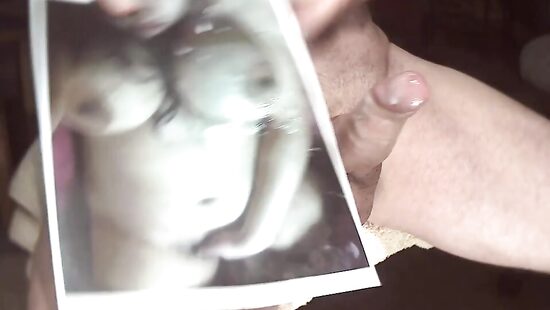 Cum tribute on her big tits