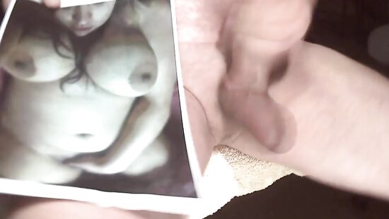 Cum tribute on her big tits