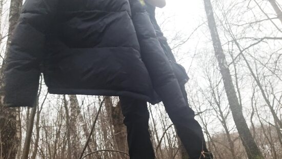 Дрочка в лесу